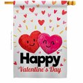 Patio Trasero Heart in Love Springtime Valentine Double-Sided Garden Decorative House Flag - Multi Color PA3920026
